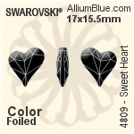 スワロフスキー Sweet Heart ファンシーストーン (4809) 17x15.5mm - クリスタル エフェクト 裏面プラチナフォイル