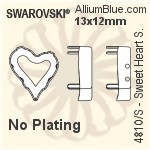 スワロフスキー XILION Heartファンシーストーン石座 (4884/S) 8.8x8mm - メッキなし
