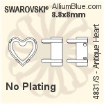 Swarovski Antique Heart Settings (4831/S) 8.8x8mm - Plated