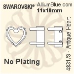 Swarovski Antique Heart Settings (4831/S) 11x10mm - No Plating