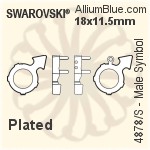 スワロフスキー Male シンボルファンシーストーン石座 (4878/S) 18x11.5mm - メッキ
