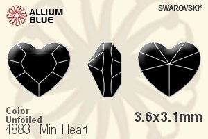 スワロフスキー Mini Heart ファンシーストーン (4883) 3.6x3.1mm - カラー 裏面にホイル無し
