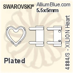 スワロフスキー XILION Heartファンシーストーン石座 (4884/S) 5.5x5mm - メッキ