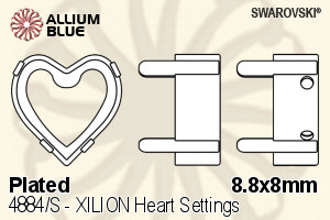 Swarovski XILION Heart Settings (4884/S) 8.8x8mm - Plated