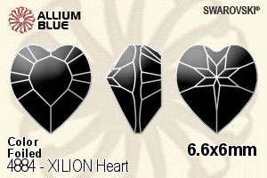 Swarovski XILION Heart Fancy Stone (4884) 6.6x6mm - Color With Platinum Foiling