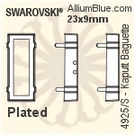 Swarovski Kaputt Baguette Settings (4925/S) 29x11.5mm - Plated