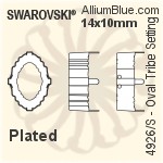 スワロフスキー Oval Tribe ファンシーストーン (4926) 14x10mm - クリスタル エフェクト 裏面プラチナフォイル
