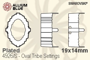Swarovski Oval Tribe Settings (4926/S) 19x14mm - Plated