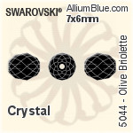 スワロフスキー Olive Briolette ビーズ (5044) 7x6mm - クリスタル エフェクト