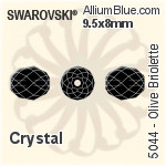 施华洛世奇 Olive Briolette 串珠 (5044) 9.5x8mm - 白色（半涂层）