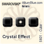 施華洛世奇 Cube 串珠 (5601) 6mm - 白色（半塗層）
