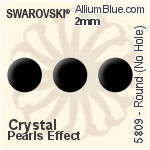 施華洛世奇 圓形 (No Hole) (5809) 1.5mm - 水晶珍珠