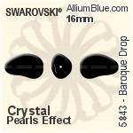 スワロフスキー Baroque Drop (5843) 12mm - クリスタルパールエフェクト