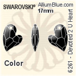 スワロフスキー Devoted 2 U Heart ペンダント (6261) 17mm - クリスタル