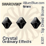 施华洛世奇 Top Drilled Bicone 吊坠 (6301) 6mm - Crystal (Ordinary Effects)