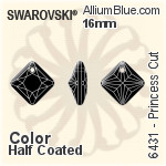 Swarovski Princess Cut Pendant (6431) 16mm - Color (Half Coated)
