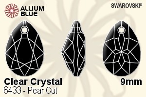 Swarovski Pear Cut Pendant (6433) 9mm - Clear Crystal