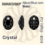 Swarovski Elliptic Cut Pendant (6438) 9mm - Clear Crystal