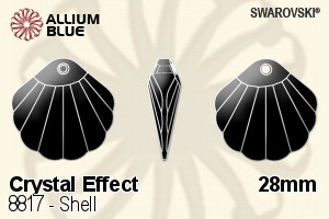 施華洛世奇 STRASS Shell (8817) 28mm - 白色（半塗層）