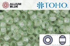 TOHO ラウンド Seed ビーズ (RR3-1065) 3/0 ラウンド Extra Large - Mint Lined Crystal