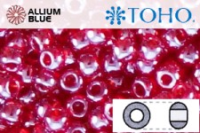 TOHO ラウンド Seed ビーズ (RR3-109C) 3/0 ラウンド Extra Large - Transparent-Lustered Ruby