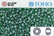 TOHO ラウンド Seed ビーズ (RR3-118) 3/0 ラウンド Extra Large - Transparent-Lustered Green Emerald