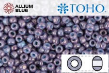 TOHO Round Seed Beads (RR8-1204) 8/0 Round Medium - Marbled Opaque Lt Blue/Amethyst