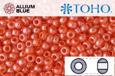 TOHO Round Seed Beads (RR15-129) 15/0 Round Small - Opaque-Lustered Pumpkin