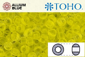 TOHO Round Seed Beads (RR8-12F) 8/0 Round Medium - Lemon Yellow Transparent Matte