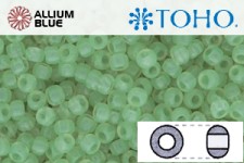 TOHO Round Seed Beads (RR15-156) 15/0 Round Small - Translucent Jade Green Opal