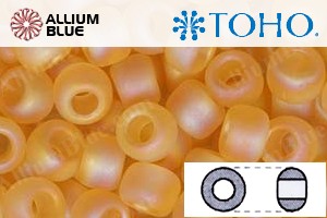 TOHO Round Seed Beads (RR3-162F) 3/0 Round Extra Large - Transparent-Rainbow Frosted Lt Topaz