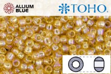 TOHO Round Seed Beads (RR8-162) 8/0 Round Medium - Lt Topaz Transparent Rainbow