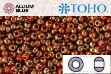 TOHO Round Seed Beads (RR6-1707) 6/0 Round Large - Gilded Marble Orange