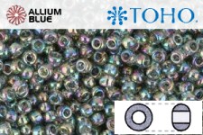 TOHO ラウンド Seed ビーズ (RR3-176) 3/0 ラウンド Extra Large - Transparent-Rainbow Black Diamond