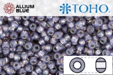 TOHO Round Seed Beads (RR8-2124) 8/0 Round Medium - Silver-Lined Milky Lavender