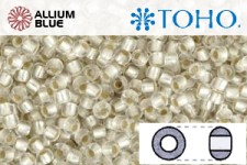 TOHO ラウンド Seed ビーズ (RR8-21F) 8/0 ラウンド Medium - Silver-Lined Frosted Crystal