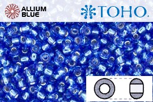 TOHO Round Seed Beads (RR6-2206) 6/0 Round Large - Dark Aqua Silver Lined