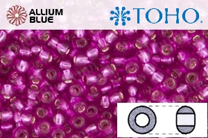 TOHO Round Seed Beads (RR8-2214) 8/0 Round Medium - Hot Pink Silver Lined