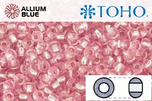 TOHO Round Seed Beads (RR3-2215) 3/0 Round Extra Large - Light Pink Silver Lined