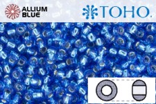 TOHO Round Seed Beads (RR8-23C) 8/0 Round Medium - Dark Aquamarine Silver Lined