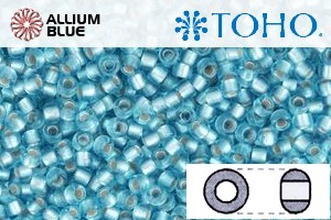 TOHO Round Seed Beads (RR6-23F) 6/0 Round Large - Silver-Lined Frosted Aquamarine