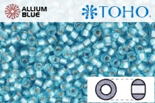 TOHO Round Seed Beads (RR8-23F) 8/0 Round Medium - Silver-Lined Frosted Aquamarine