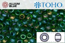 TOHO ラウンド Seed ビーズ (RR8-249) 8/0 ラウンド Medium - Inside-カラー Peridot/Emerald-Lined