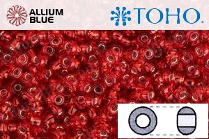 TOHO Round Seed Beads (RR11-25B) 11/0 Round - Silver-Lined Siam Ruby
