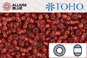 TOHO Round Seed Beads (RR3-25C) 3/0 Round Extra Large - Silver-Lined Ruby