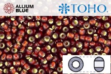TOHO Round Seed Beads (RR8-25DF) 8/0 Round Medium - Garnet Silver Lined Matte