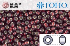 TOHO Round Seed Beads (RR15-25D) 15/0 Round Small - Silver-Lined Garnet