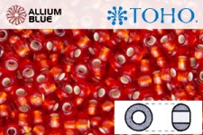 TOHO Round Seed Beads (RR8-25F) 8/0 Round Medium - Silver-Lined Frosted Lt Siam Ruby