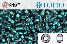 TOHO Round Seed Beads (RR8-274) 8/0 Round Medium - Inside-Color Rainbow Crystal/Green Teal-Lined