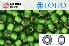 TOHO Round Seed Beads (RR15-27BF) 15/0 Round Small - Green Silver Lined Matte
